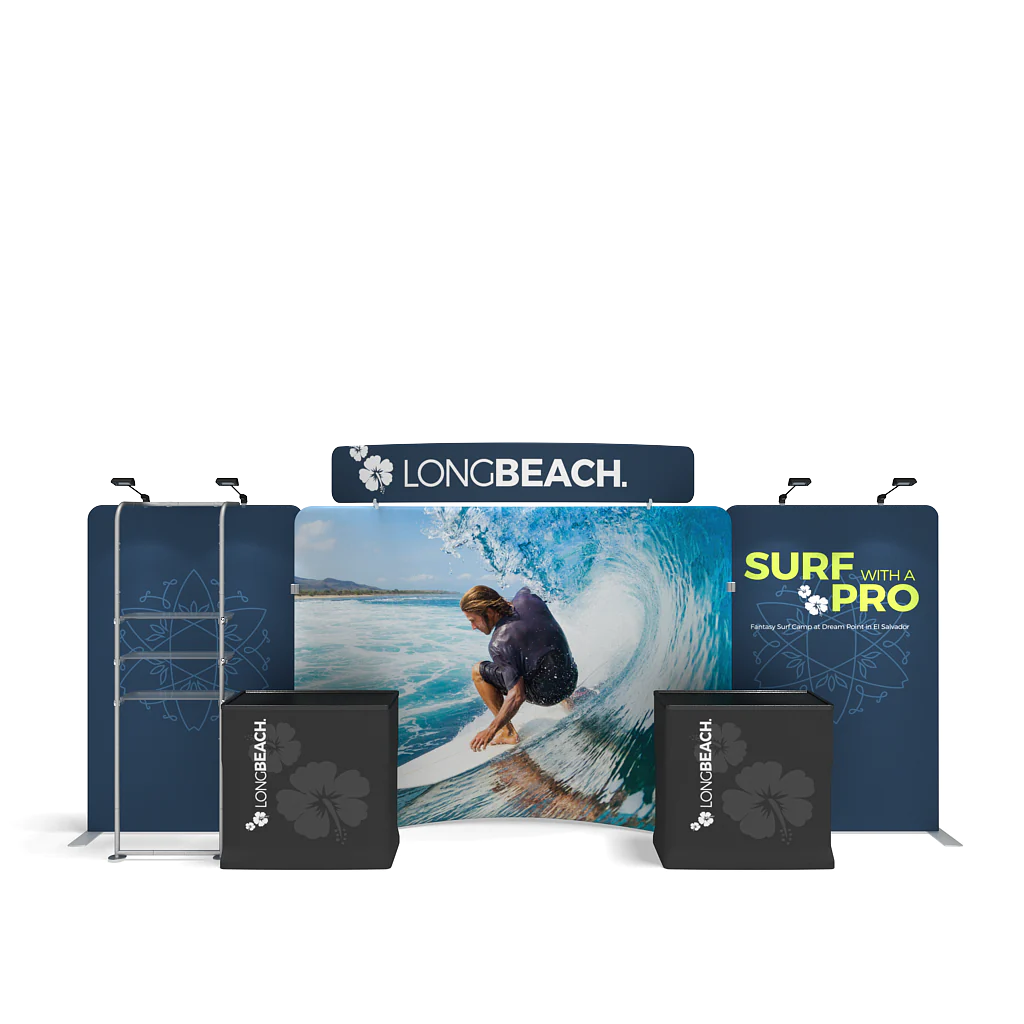 20ft Tension Fabric Display Combo Waveline – Trade Show Displays ...